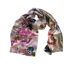 NWT  Nina J Design Studio Pollinator Garden Print Wearable Art Scarf $59